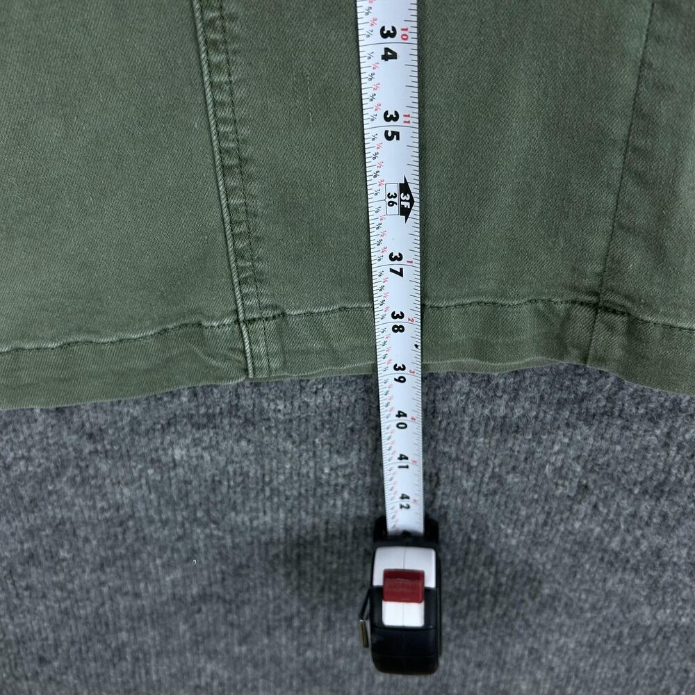 Paige Pants 31 Brooklyn Vintage Green High Rise Wide Leg Cropped Pleated Casual - Picture 16 of 16
